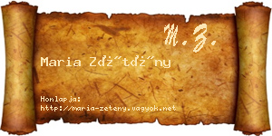 Maria Zétény névjegykártya